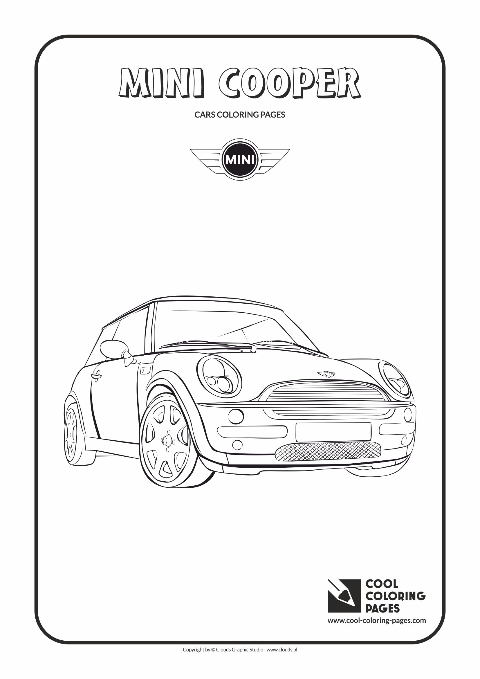 Cars Coloring Pages Cool Vehicles Mini Cooper Page Adults