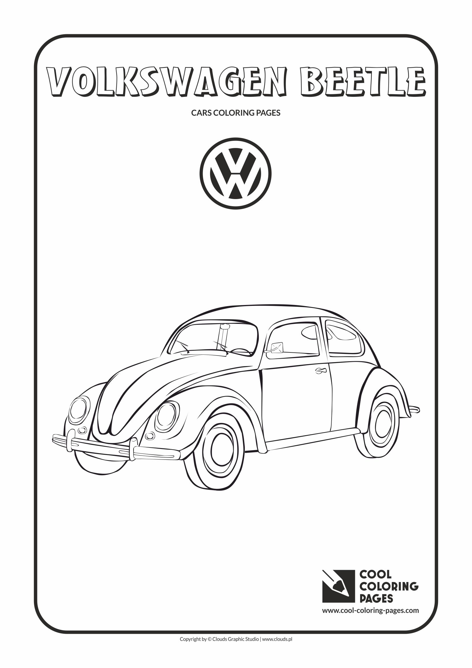 Cars Coloring Pages Cool Vehicles Volkswagen Beetle Page Book