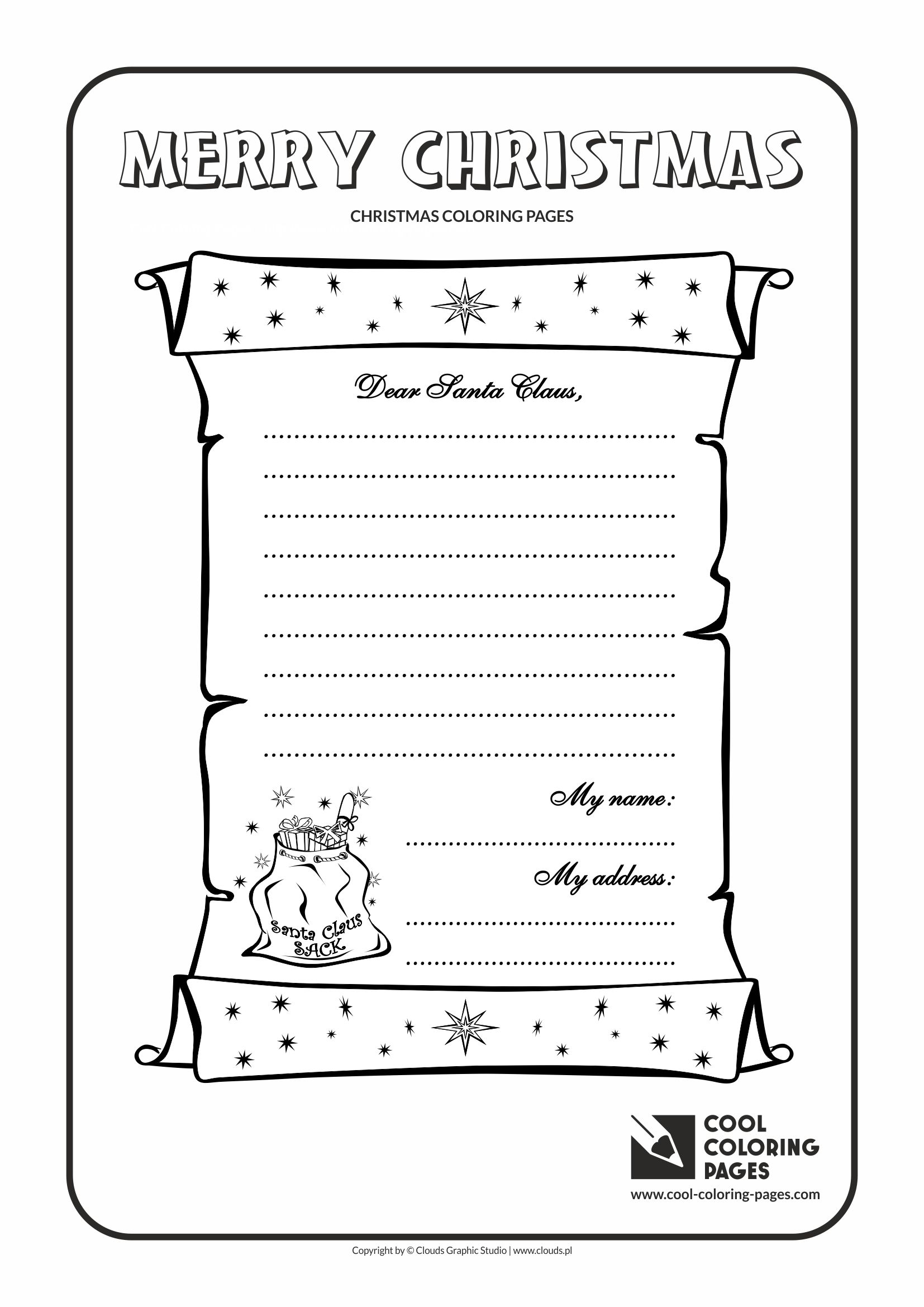Letter Santa Claus 1 Coloring Page Cool Pages Holidays Christmas