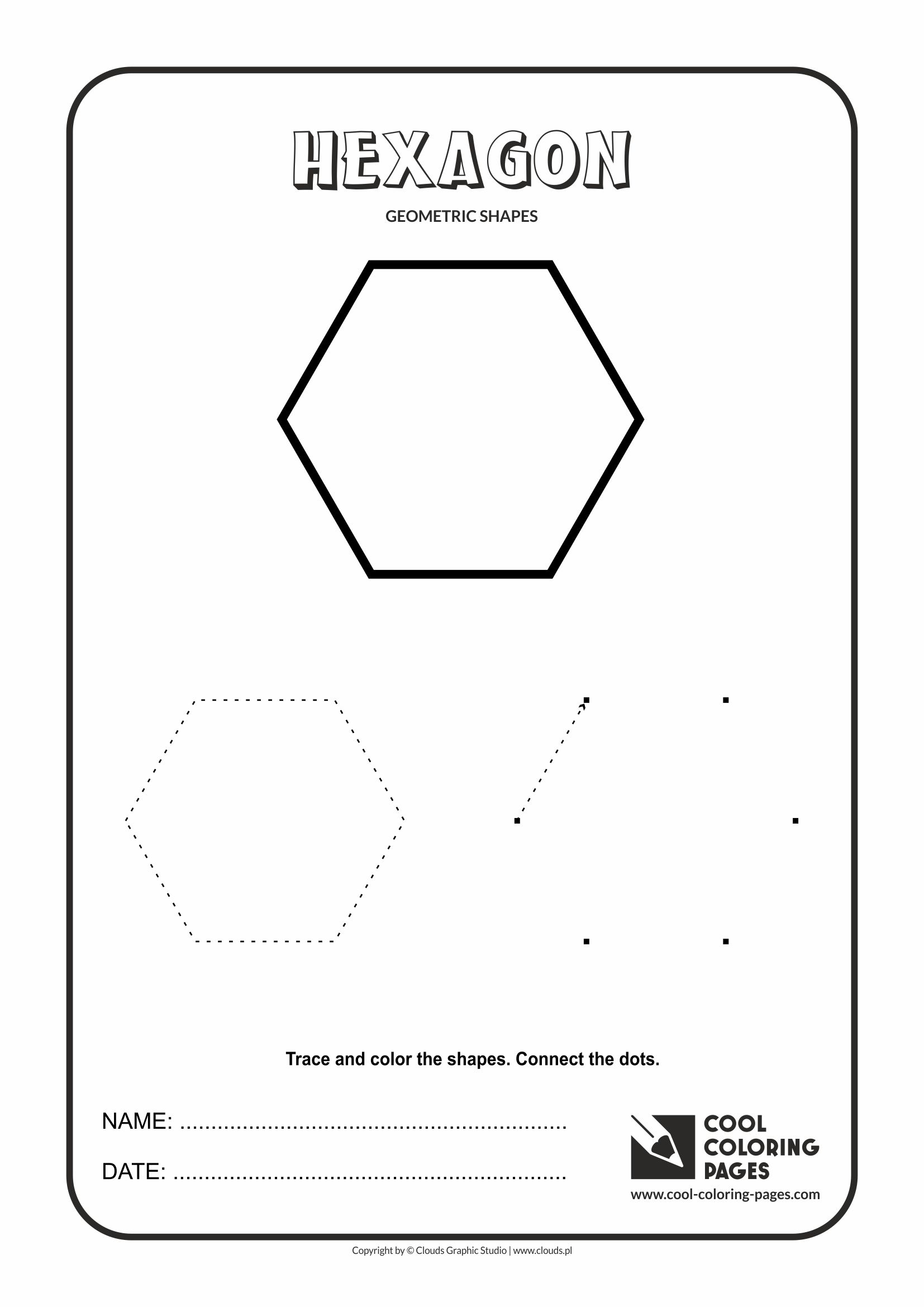 Geometric Shapes Cool Coloring Pages Hexagon Shape Kindergarten