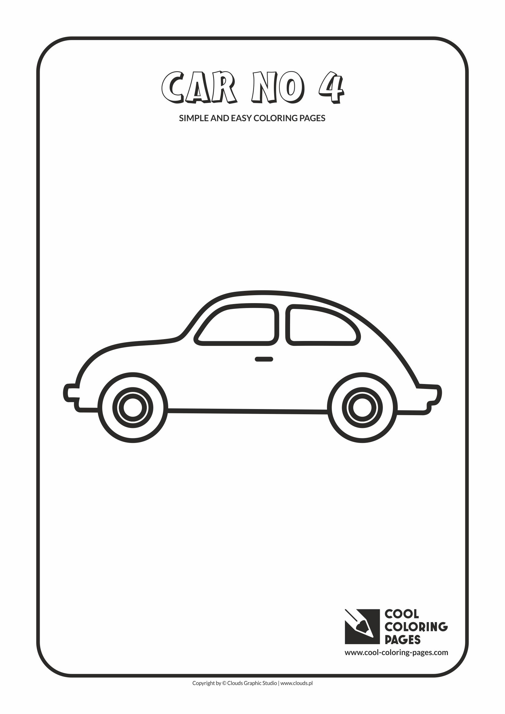 Simple Easy Coloring Pages Cool Toddlers Car 4