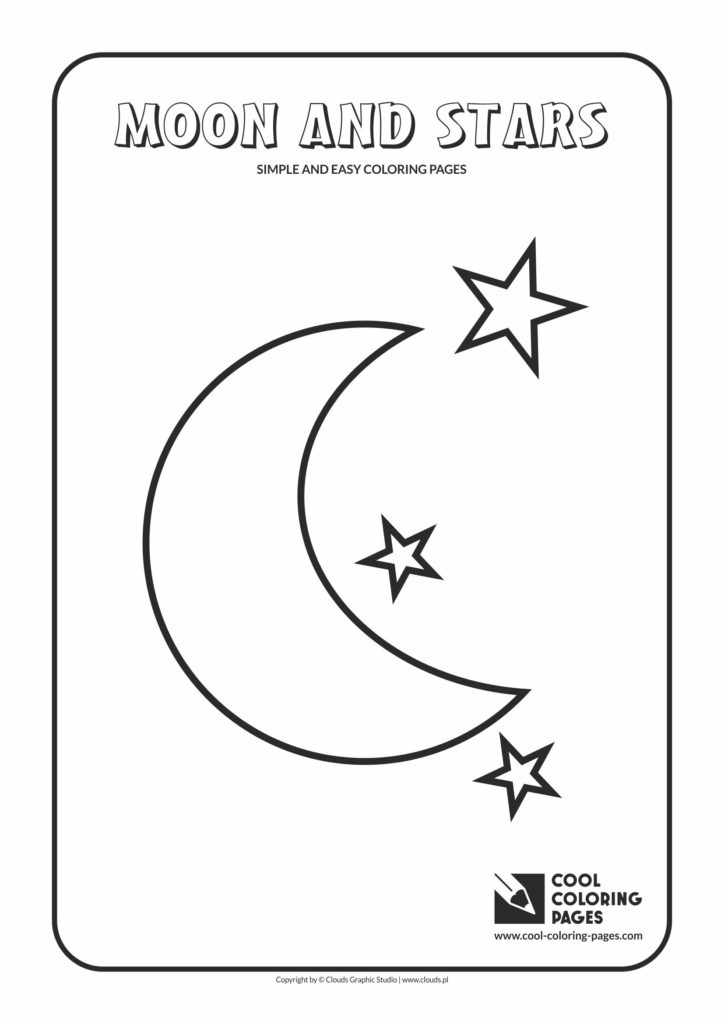 Cool Coloring Pages Simple And Easy Coloring Pages - Moon And Stars 