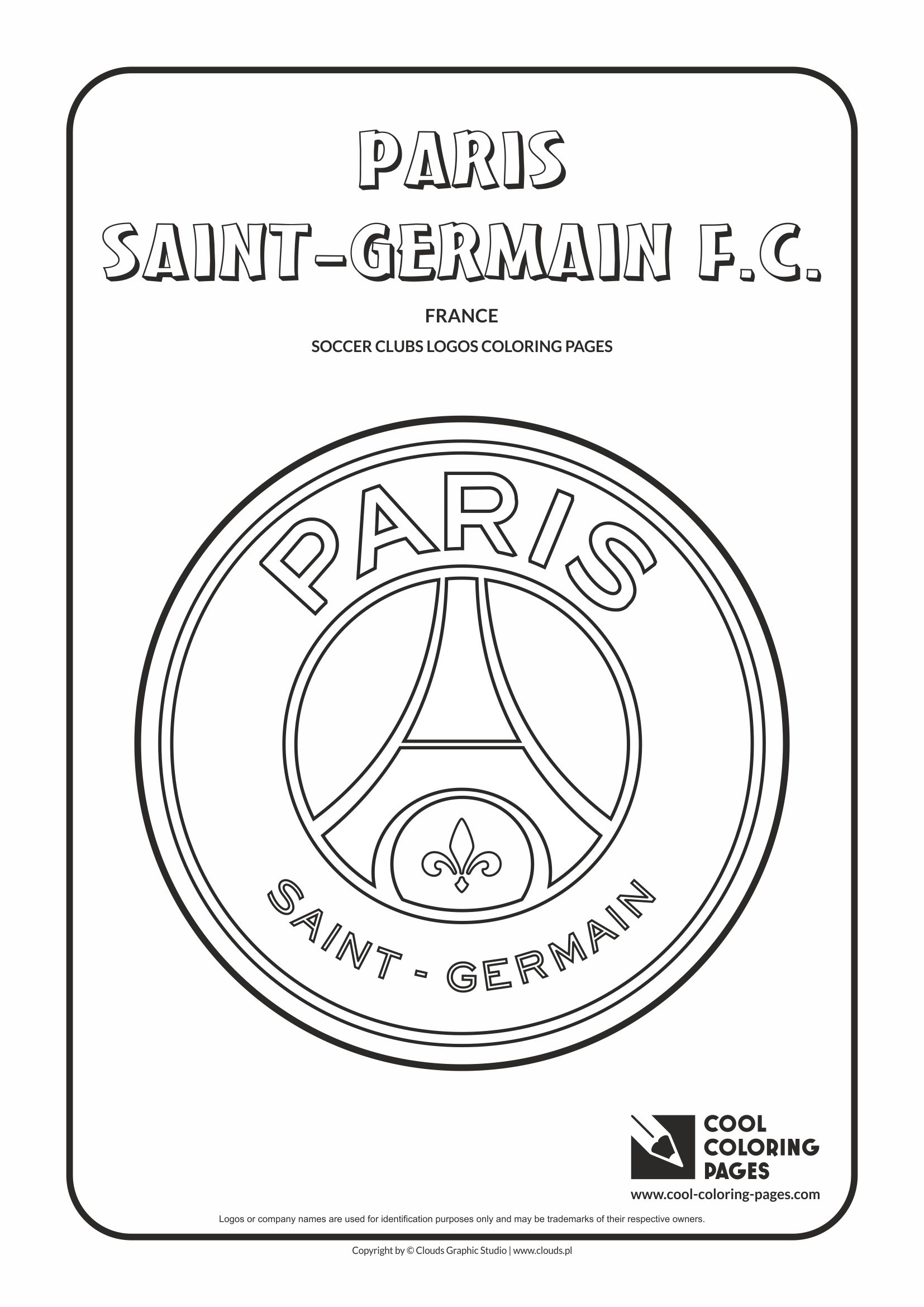 Soccer Clubs Logos Cool Coloring Pages Paris Saint Germain Logo
