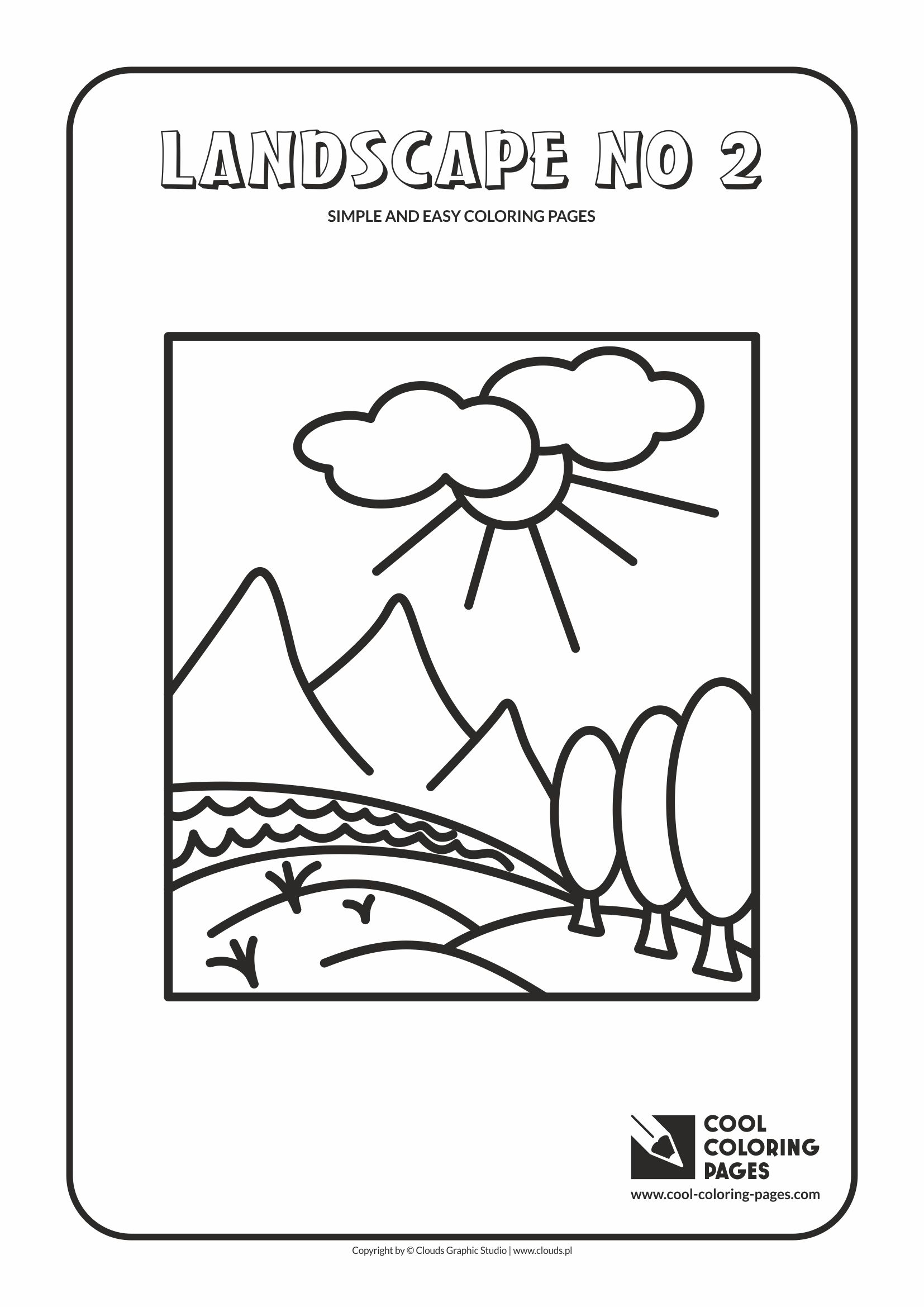 Simple Easy Coloring Pages Cool Toddlers Landscape 2