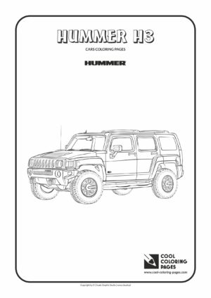 Cool Coloring Pages - Vehicles / Hummer H3 / Coloring page with Hummer H3