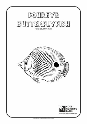 Cool Coloring Pages - Animals / Foureye butterflyfish / Coloring page with foureye butterflyfish