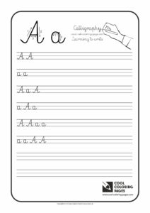 Cool Coloring Pages Letter A - Calligraphy for kids - Cool Coloring