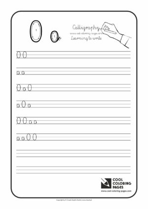 Cool Coloring Pages / Calligraphy / Letter O - Handwriting for kids / Worksheets