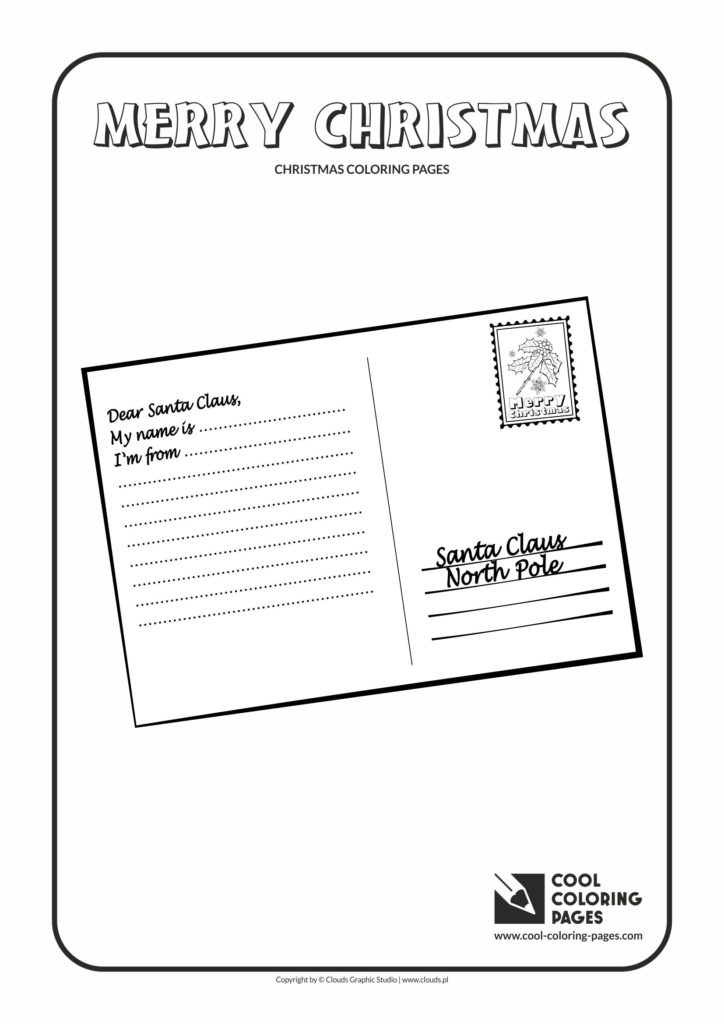 Cool Coloring Pages postcard to santa claus coloring page Archives