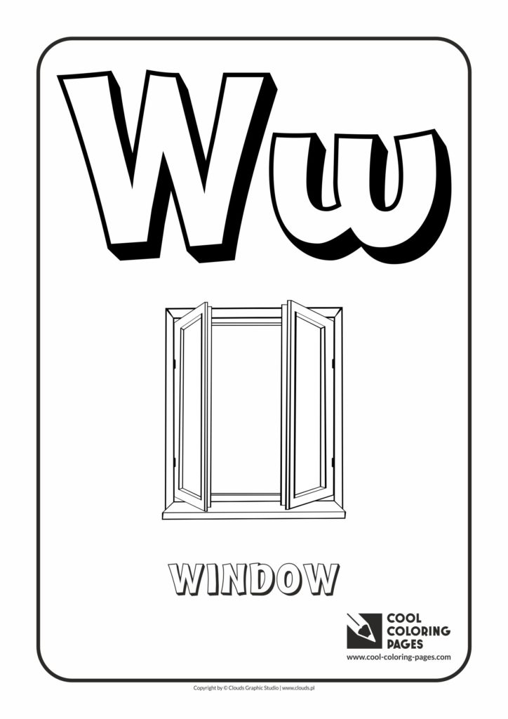 Cool Coloring Pages Letter W - Coloring Alphabet - Cool Coloring Pages