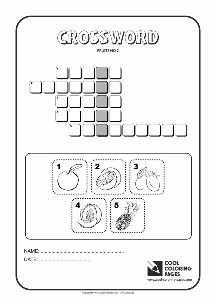 Cool Coloring Pages -Crosswords / Crossword fruits no 2