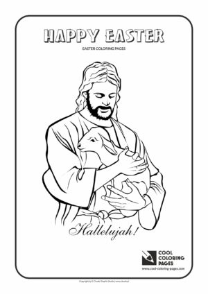 Cool Coloring Pages - Holidays / Jesus Christ and lamb / Coloring page with Jesus Christ and lamb