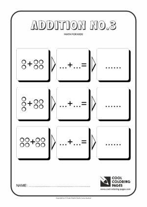 Cool Coloring Pages - Math for kids / Addition no.3