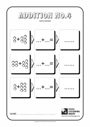 Cool Coloring Pages - Math for kids / Addition no.4