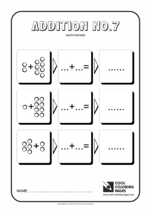 Cool Coloring Pages - Math for kids / Addition no.7