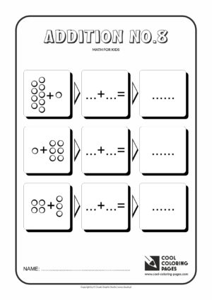 Cool Coloring Pages - Math for kids / Addition no.8