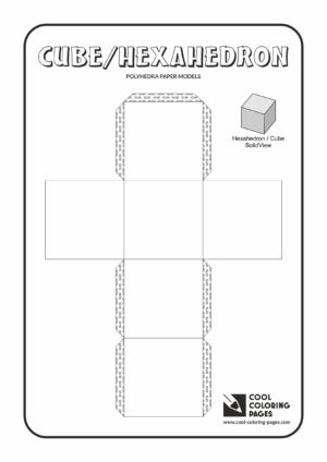 Cool Coloring Pages - Paper models of polyhedra / Paper solids models / Cube