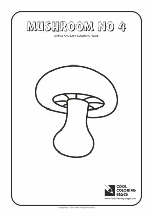 Simple and easy coloring pages for toddlers - Mushroom no 4