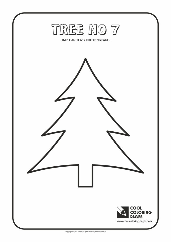 Simple and easy coloring pages for toddlers - Tree no 7