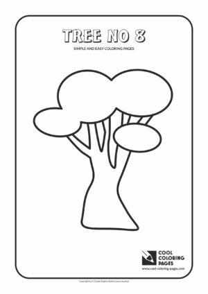 Simple and easy coloring pages for toddlers - Tree no 8