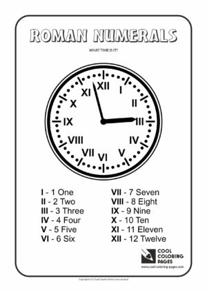 Cool Coloring Pages - Time / Roman numerals