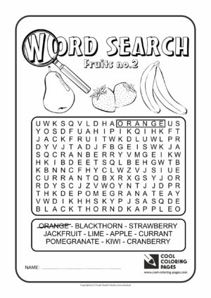 Cool Coloring Pages - Word search / Word search fruits no 2 / Coloring page with word search fruits no 2