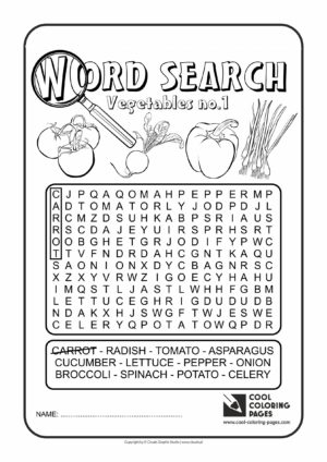 Cool Coloring Pages - Word search / Word search vegetables no 1 / Coloring page with word search vegetables no 1