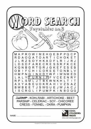 Cool Coloring Pages - Word search / Word search vegetables no 3 / Coloring page with word search vegetables no 3