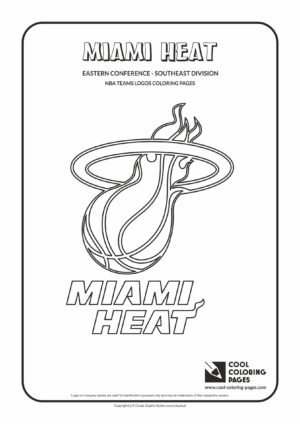 Cool Coloring Pages - NBA Basketball Clubs Logos - Easter Conference - Southeast Division / Miami Heat logo / Coloring page with Miami Heat logo