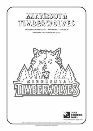 Cool Coloring Pages - NBA Basketball Clubs Logos - Western Conference - Northwest Division / Minnesota Timberwolves logo / Coloring page with Minnesota Timberwolves logo