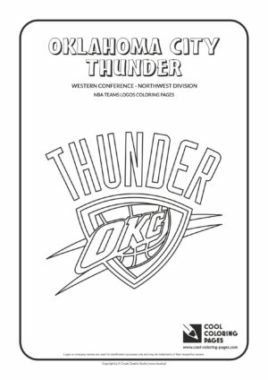 Cool Coloring Pages - NBA Basketball Clubs Logos - Western Conference - Northwest Division / Oklahoma City Thunder logo / Coloring page with Oklahoma City Thunder logo