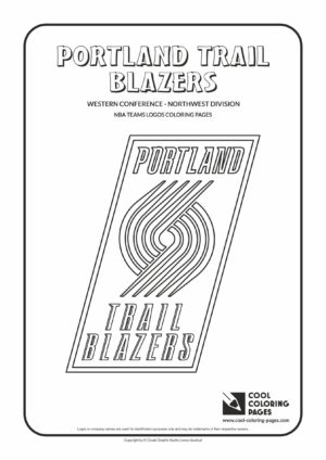 Cool Coloring Pages - NBA Basketball Clubs Logos - Western Conference - Northwest Division / Portland Trail Blazers logo / Coloring page with Portland Trail Blazers logo