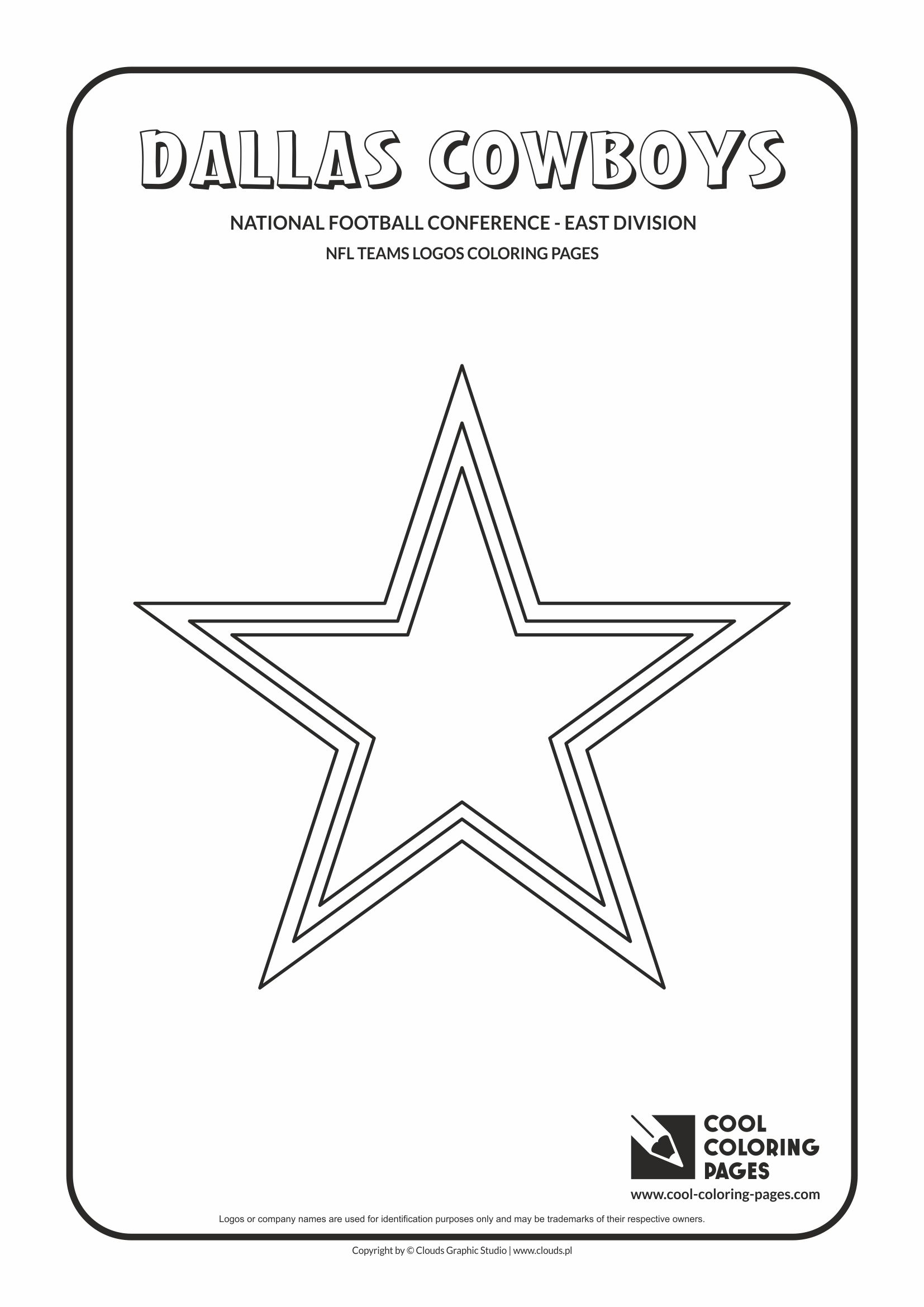 Cool Coloring Pages - NFL American Football Clubs Logos - National Football Conference - East Division / Dallas Cowboys logo / Coloring page with Dallas Cowboys logo