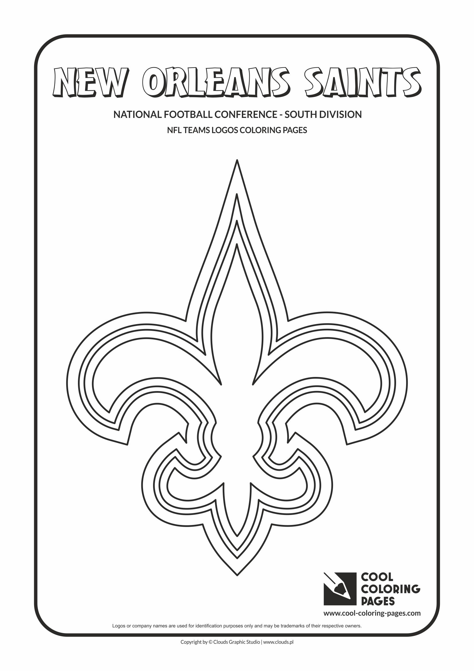 Cool Coloring Pages - NFL American Football Clubs Logos - National Football Conference - South Division / New Orleans Saints logo / Coloring page with New Orleans Saints logo