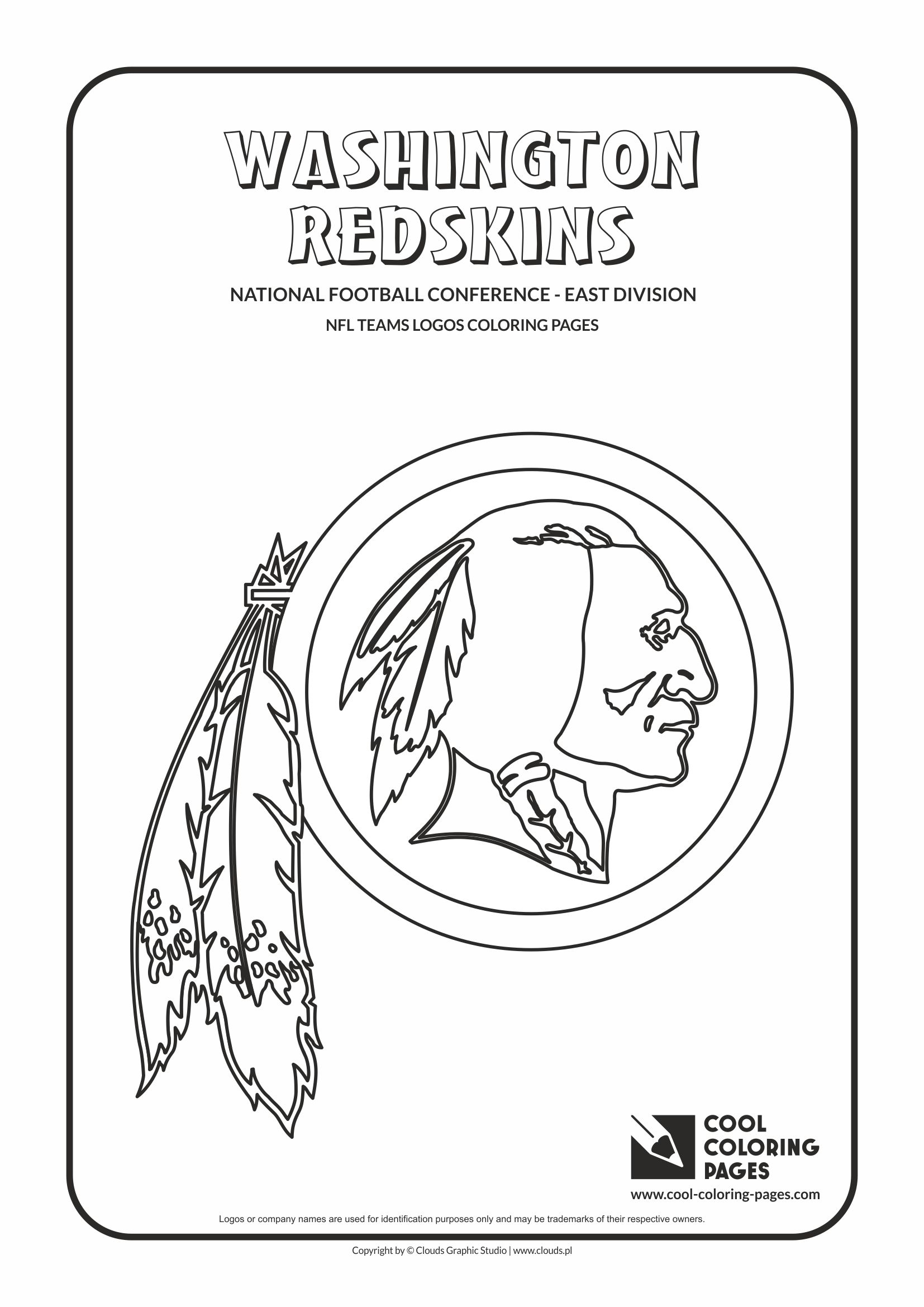 Cool Coloring Pages - NFL American Football Clubs Logos - National Football Conference - East Division / Washington Redskins logo / Coloring page with Washington Redskins logo