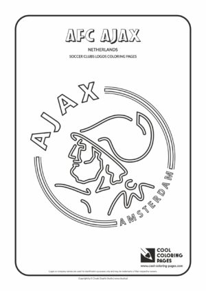 Cool Coloring Pages - Soccer Clubs Logos / AFC Ajax logo / Coloring page with AFC Ajax logo