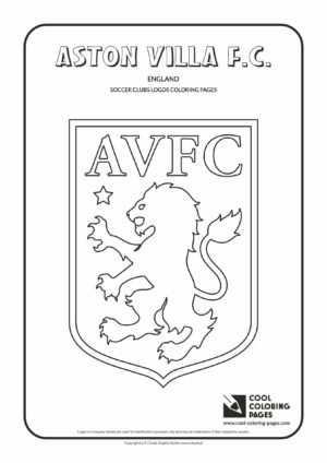 Aston Villa F.C. logo coloring / Coloring page with Aston Villa F.C. logo / Aston Villa F.C. logo colouring page.