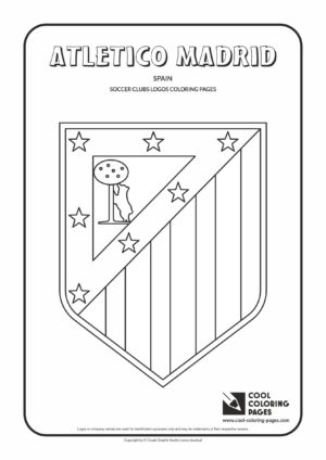 Atletico Madrid logo coloring / Coloring page with Atletico Madrid logo / Atletico Madrid logo colouring page.