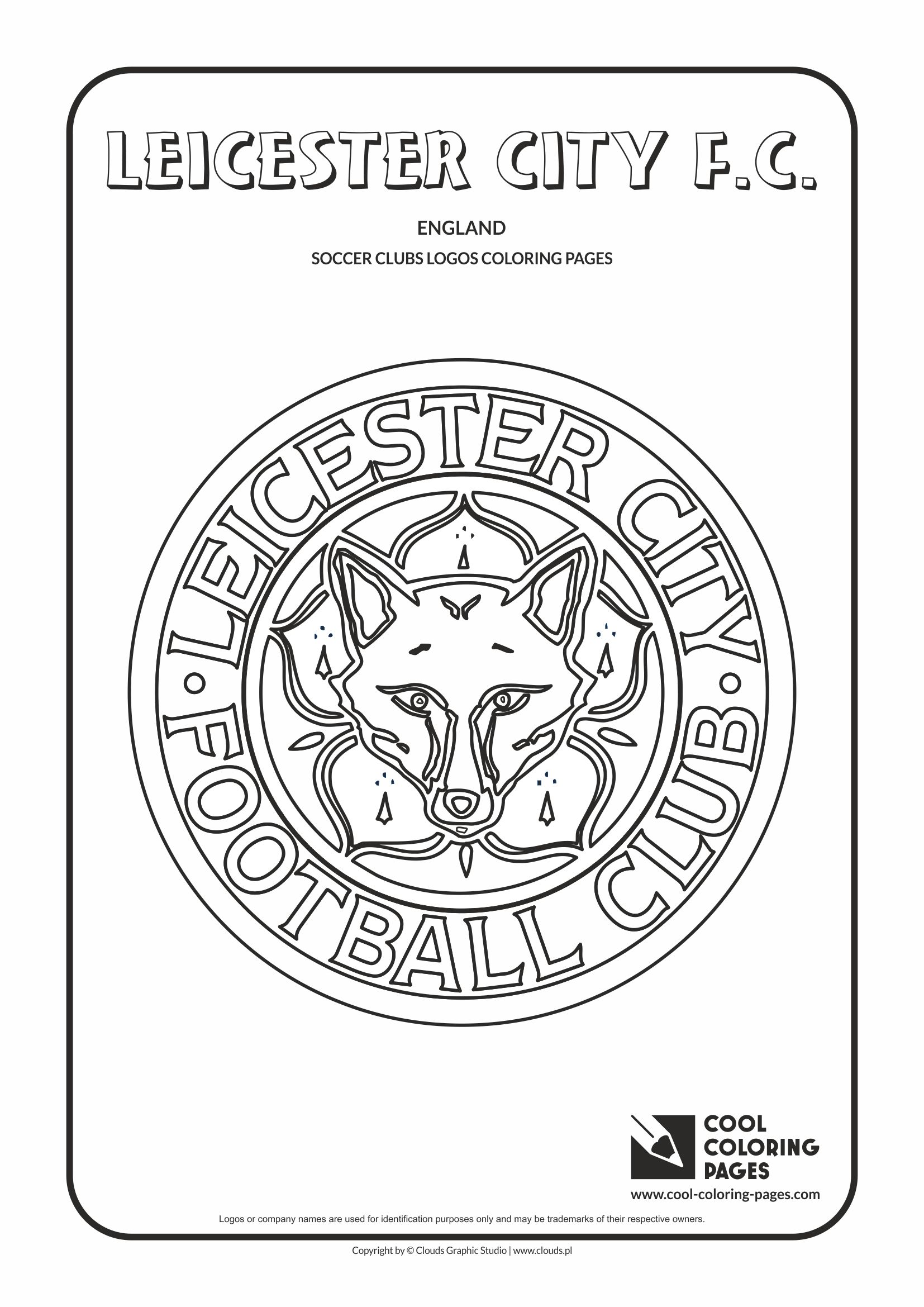 Leicester City F.C. logo coloring / Coloring page with Leicester City F.C. logo / Leicester City F.C. logo colouring page.