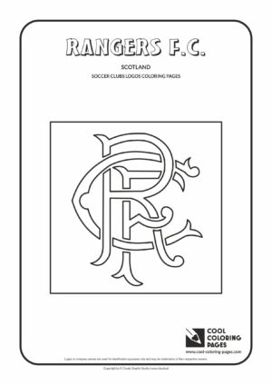 Rangers F.C. logo coloring / Coloring page with Rangers F.C. logo / Rangers F.C. logo colouring page.