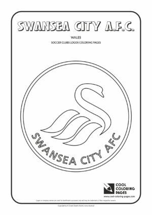 Swansea City A.F.C. logo coloring / Coloring page with Swansea City A.F.C. logo / Swansea City A.F.C. logo colouring page.