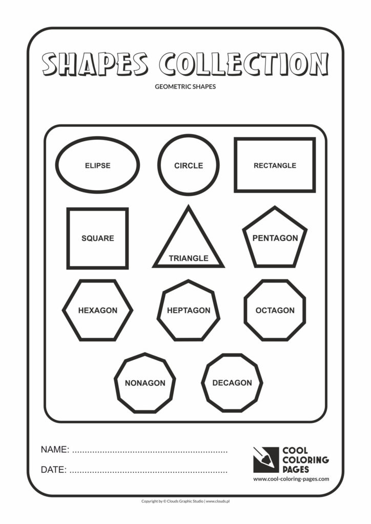 Cool Coloring Pages Collection of geometric shapes - Cool Coloring