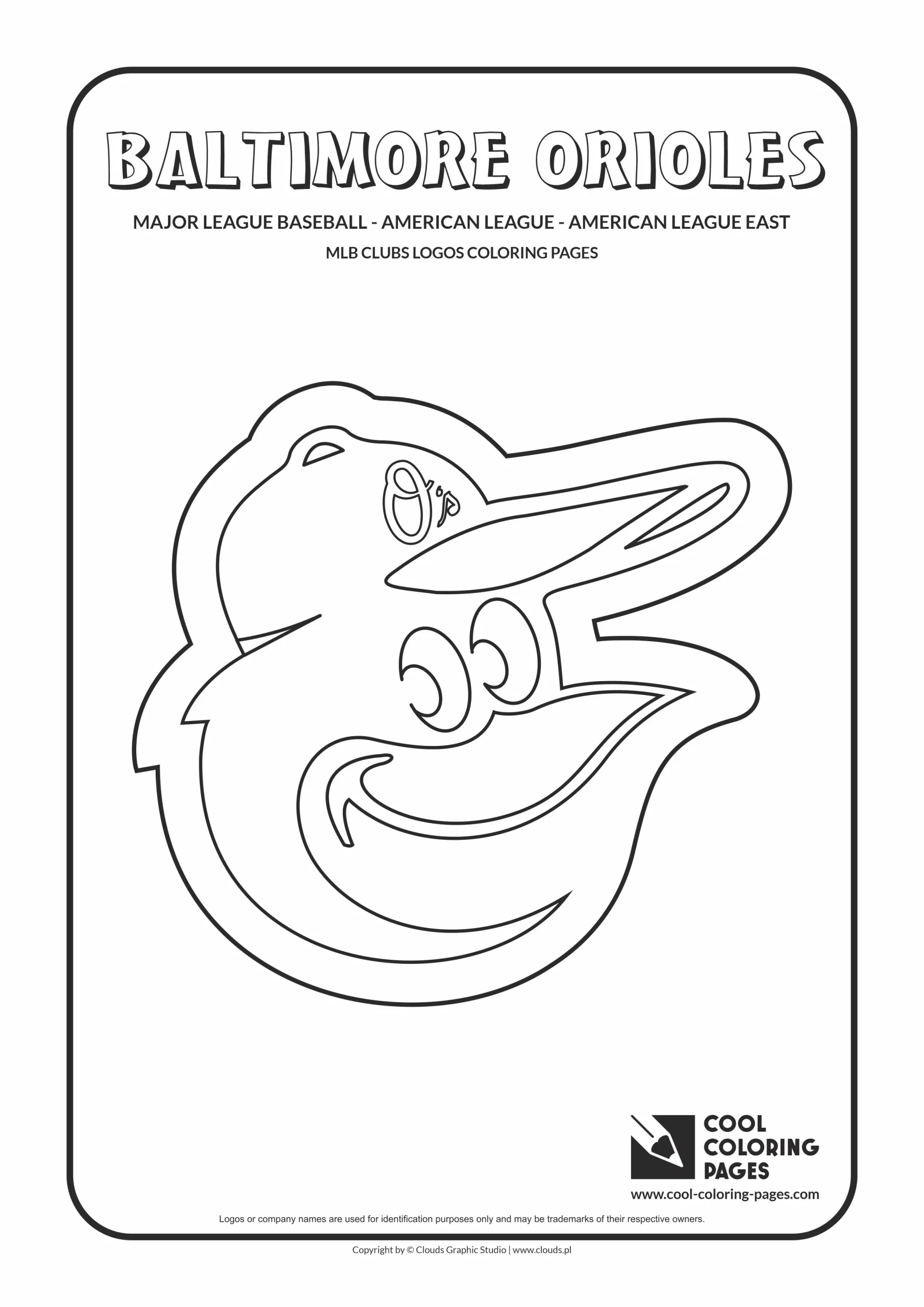 Baltimore Orioles – Major League Baseball coloring pages