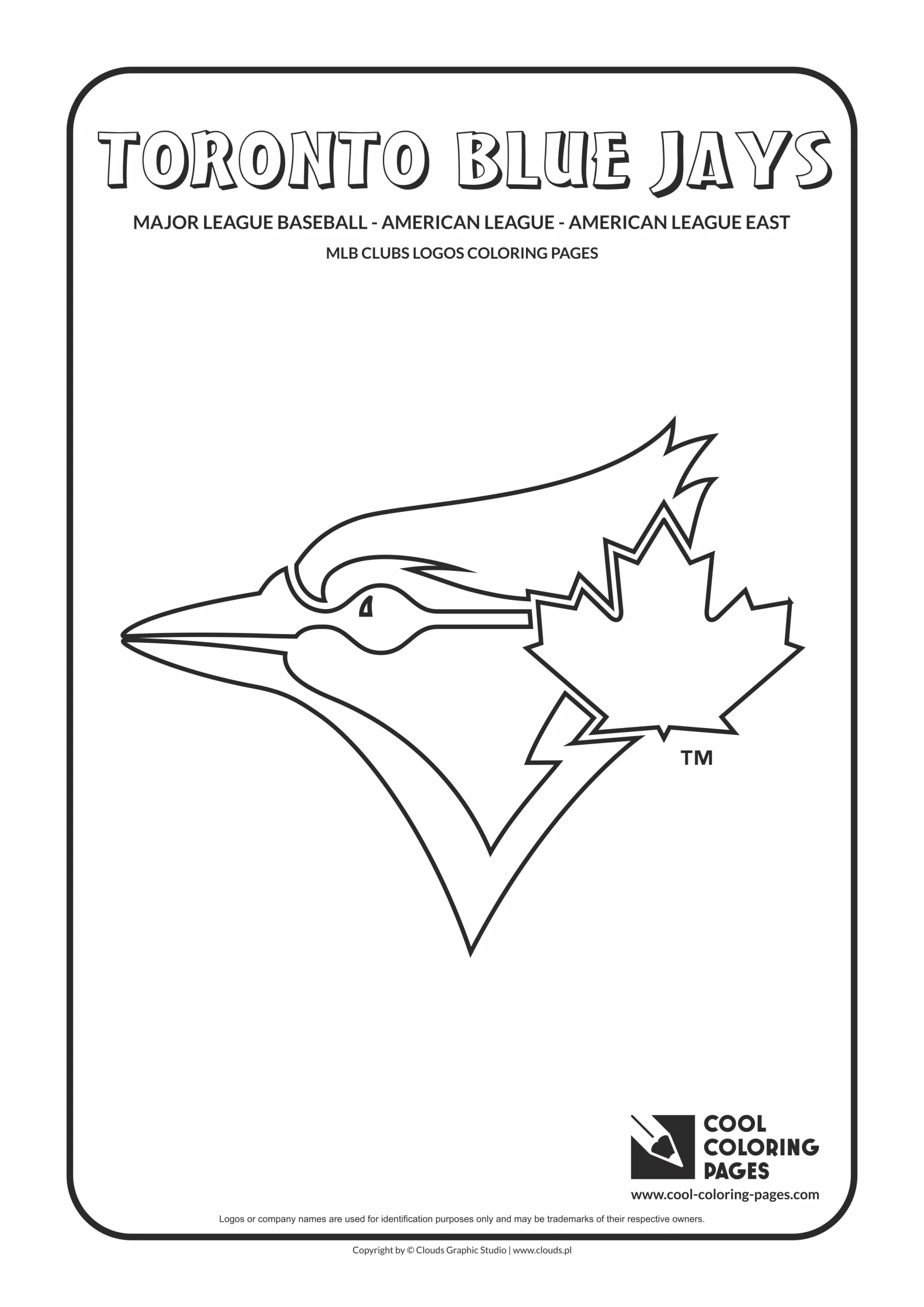 Toronto Blue Jays - MLB teams logos coloring pages