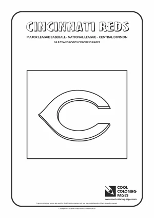 Cincinnati Reds Cap Insignia - MLB teams logos coloring pages