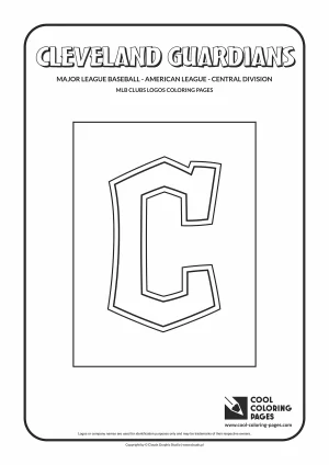 Cleveland Guardians Cap Insignia logo coloring pages