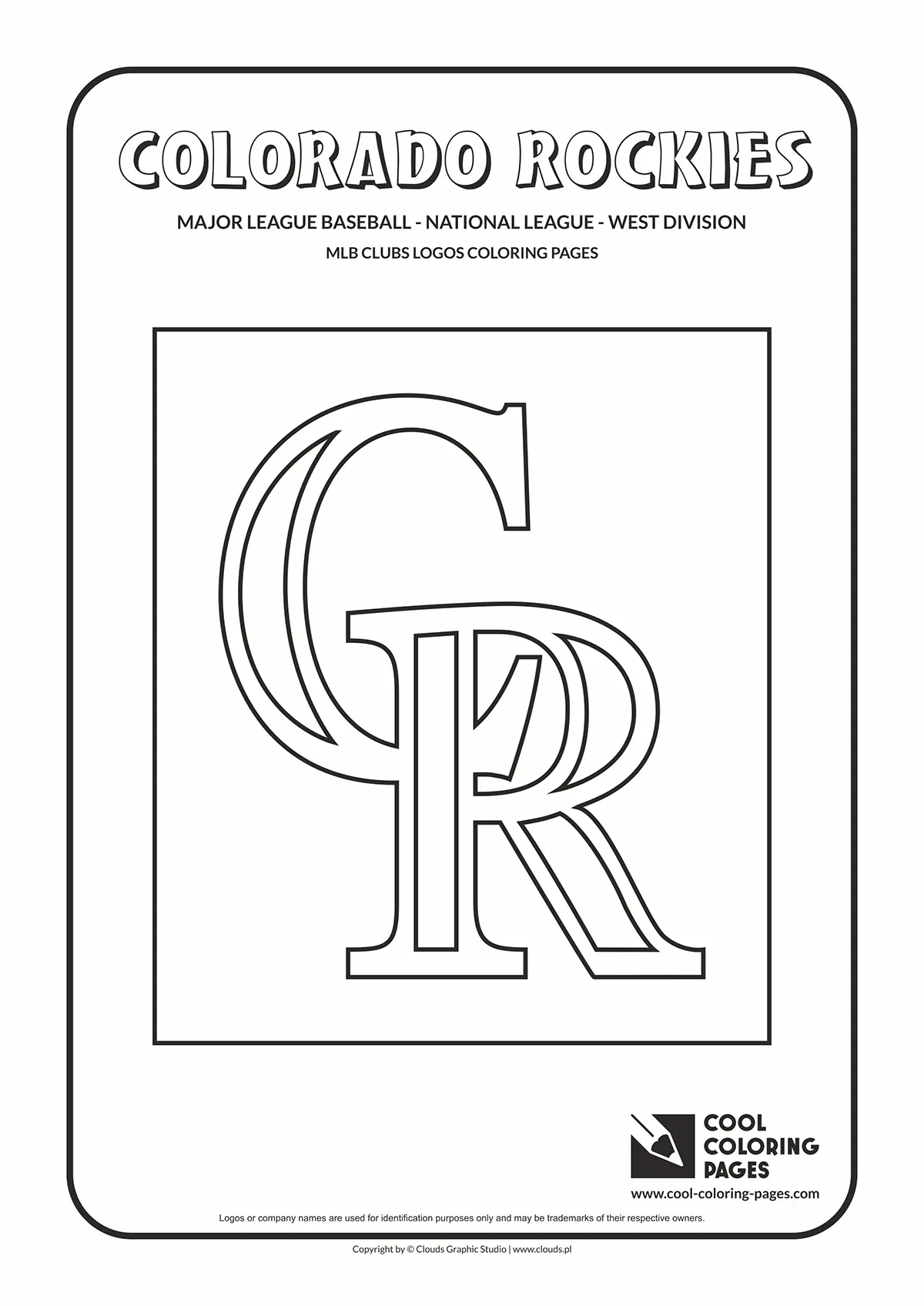 Colorado Rockies Cap Insignia - MLB teams logos coloring pages