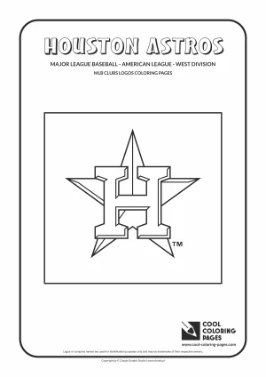 Houston Astros Cap Insignia - MLB teams logos coloring pages