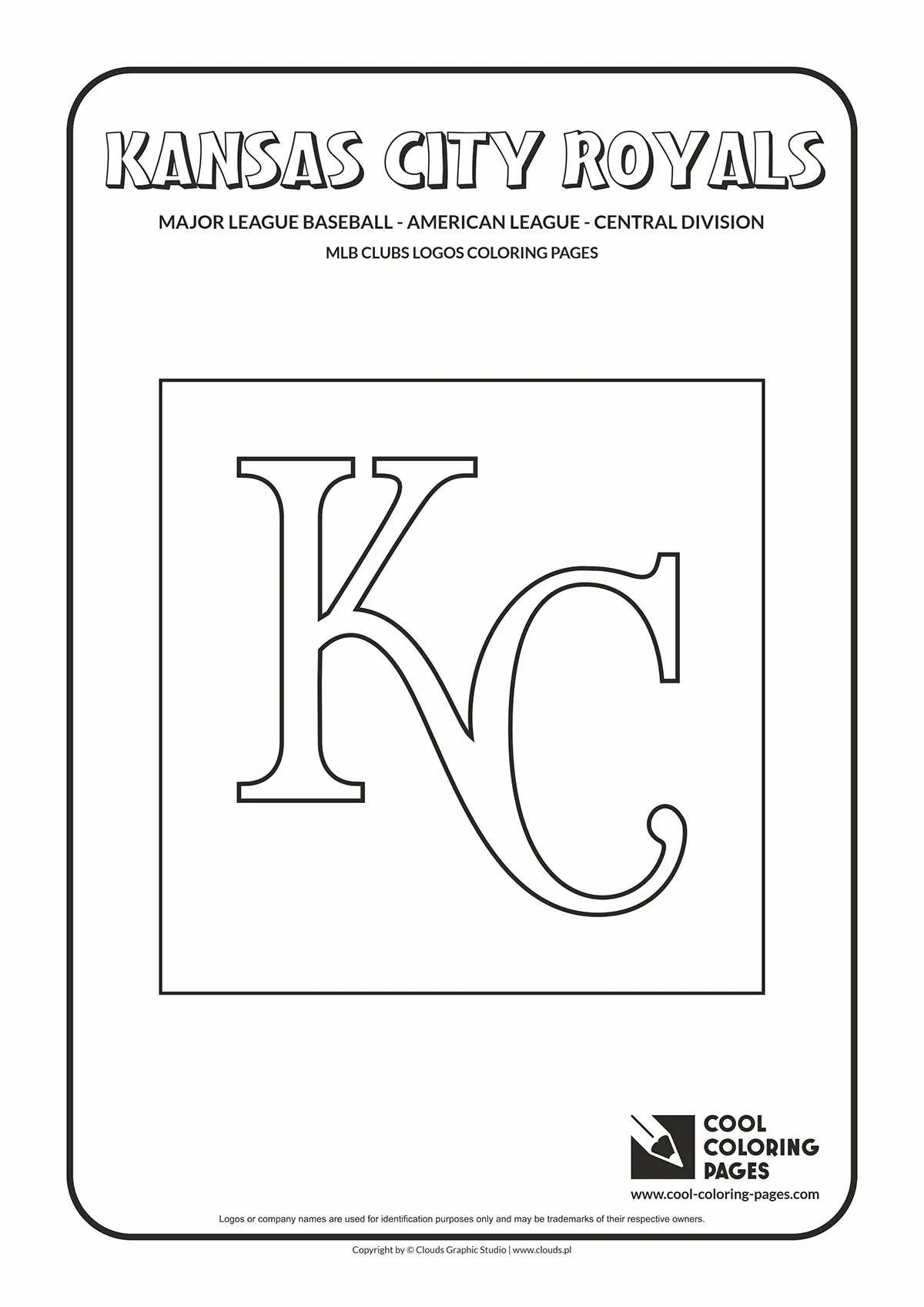 Kansas City Royals Cap Insignia - MLB teams logos coloring pages