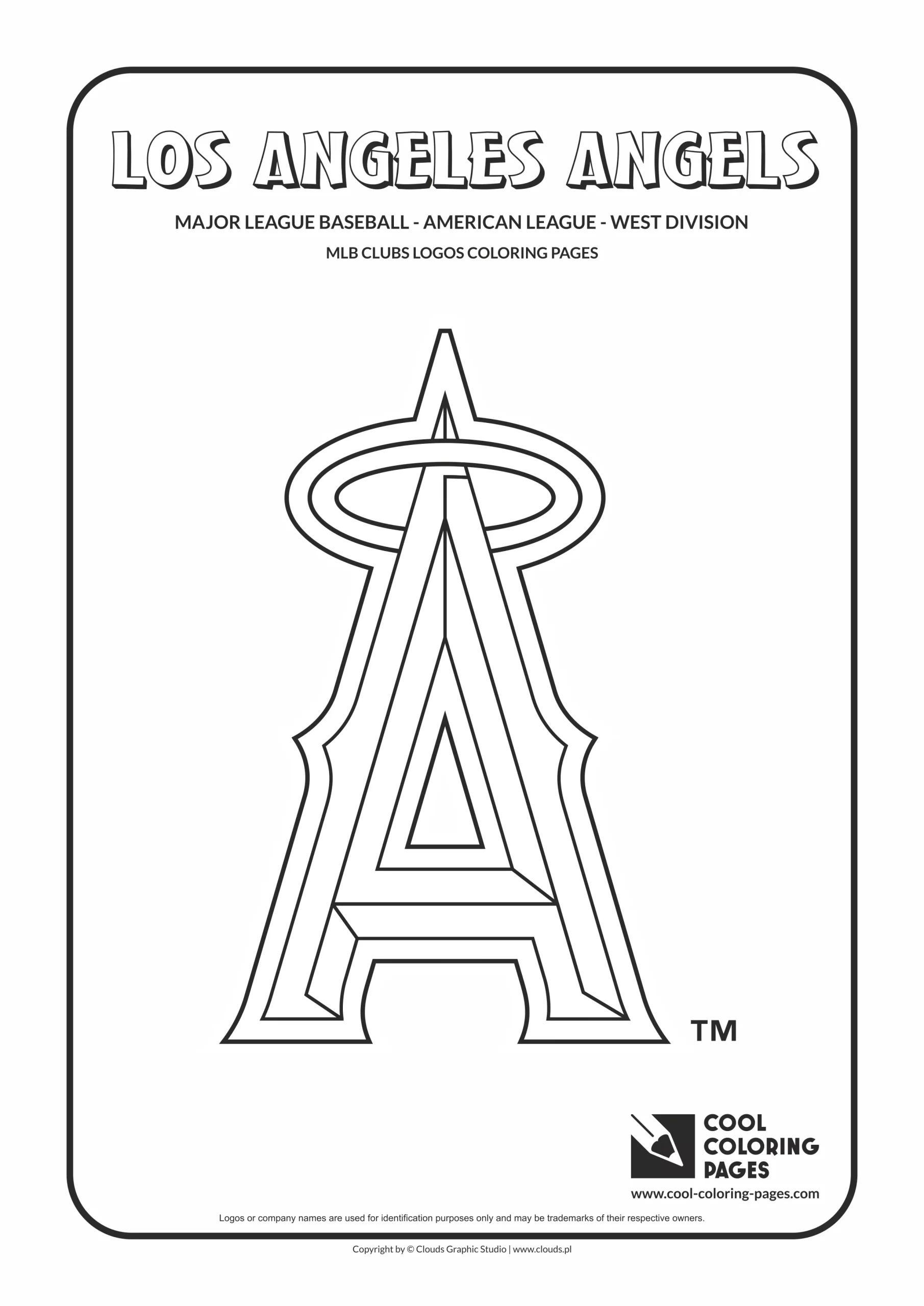 Los Angeles Angels Cap Insignia - MLB teams logos coloring pages